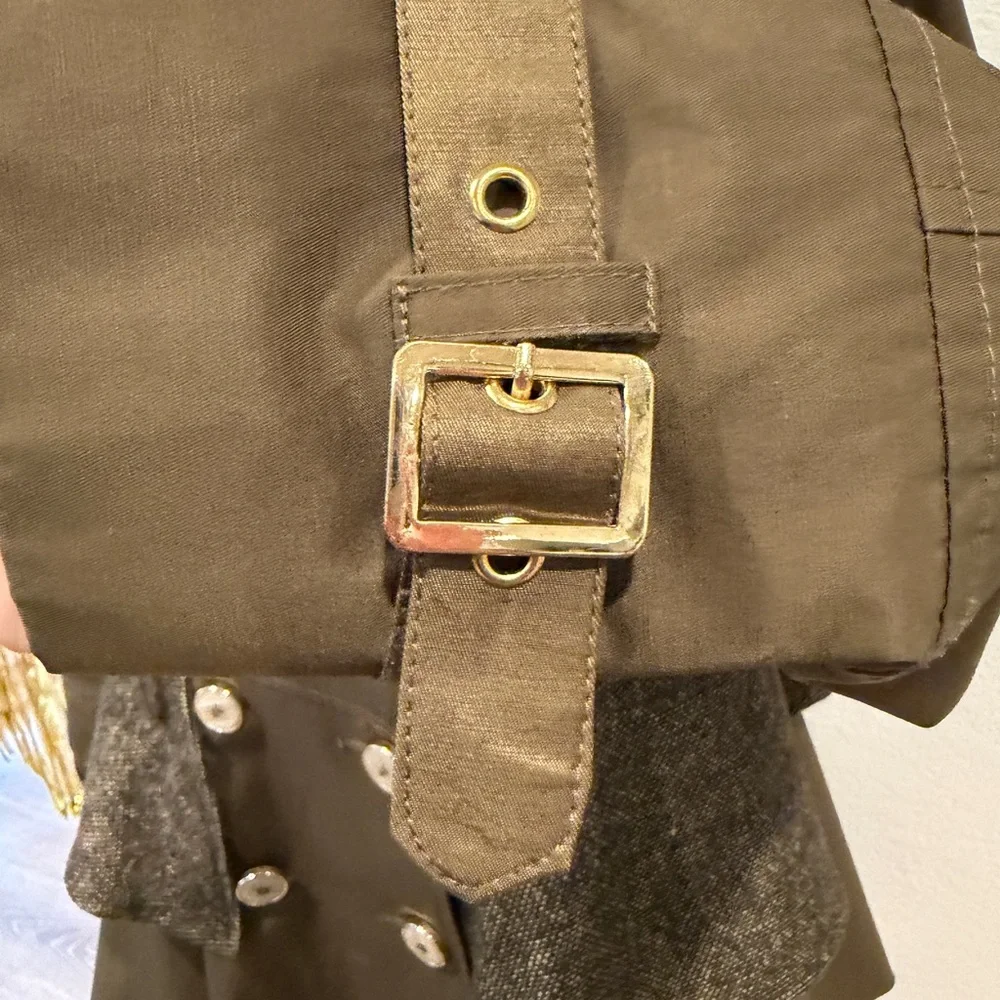 Steve Madden Olive Green Peplum Trench Coat